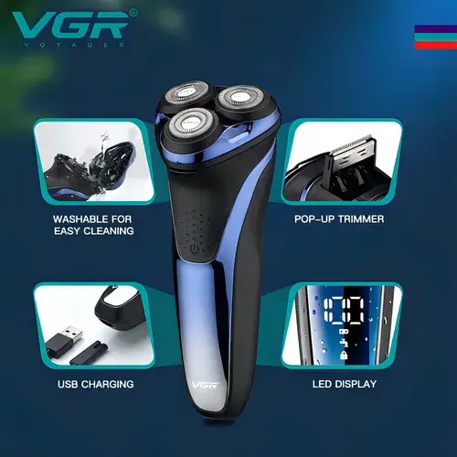 Afeitadora Shaver Rasuradora Recargable VGR V306 - Imagen 2