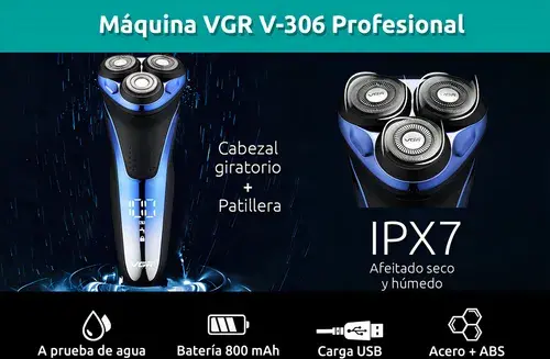 Afeitadora Shaver Rasuradora Recargable VGR V306 - Imagen 3